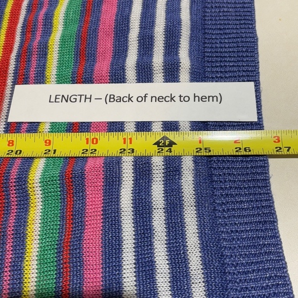 TALBOTS ¾ Sleeve Linen Pullover Knit Sweater Top Sailor Boat neck Beachy Coastal - Picture 7 of 8